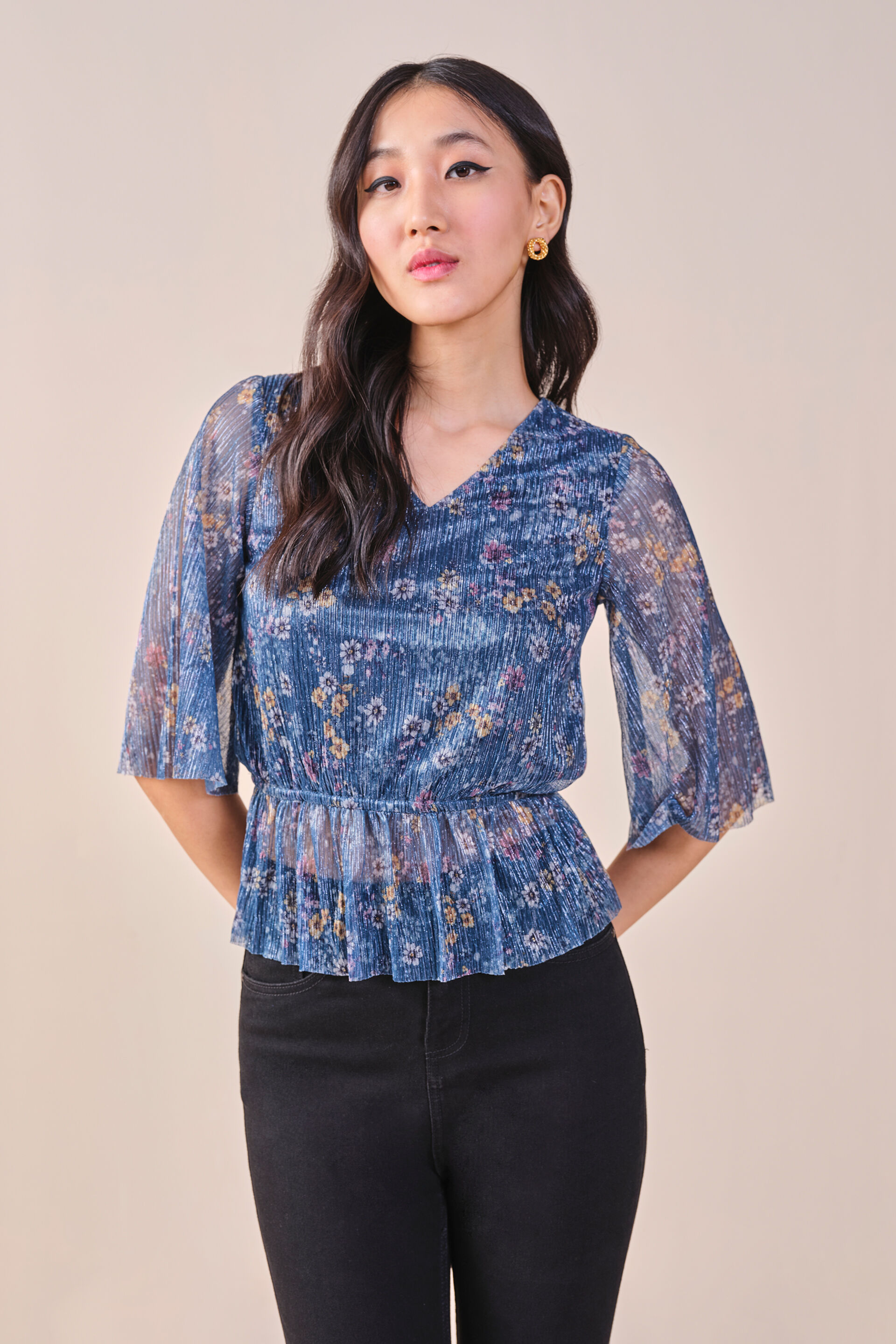 Paris Shimmer Top, Turquoise, image 4